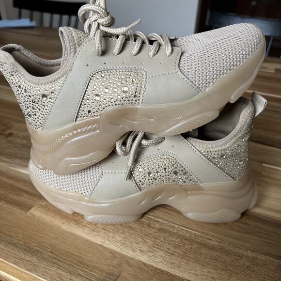 Steve Madden Ganzo Rhinestone Embellished Chunky Lace-Up Sneakers size 7.5‎ - Picture 3 of 7